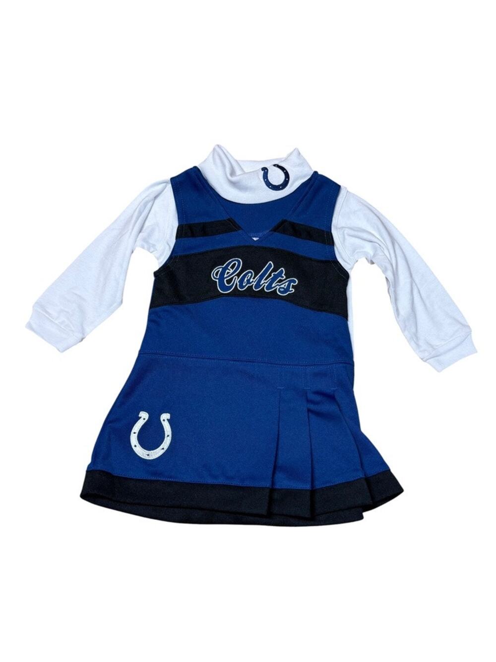Indianapolis Colts Cheerleader Dress Set Embroidered Baby Toddler 12 mo NEW NWT